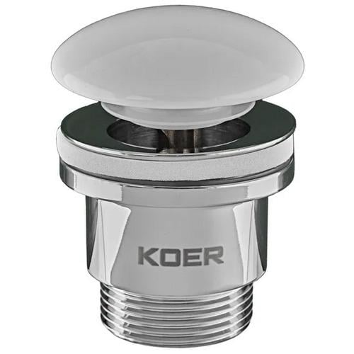 Донный клапан нажимной для раковины KOER PW-01-11 KR3405 универсальный Белый (196486)