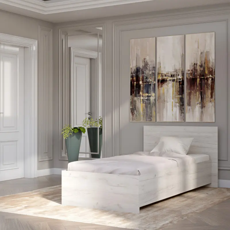 Ліжко односпальне Соната 90х200 см Дуб крафт білий (26760166) - фото 2 Ліжко односпальне Соната 90х200 см Дуб крафт білий (26760166) - фото 2