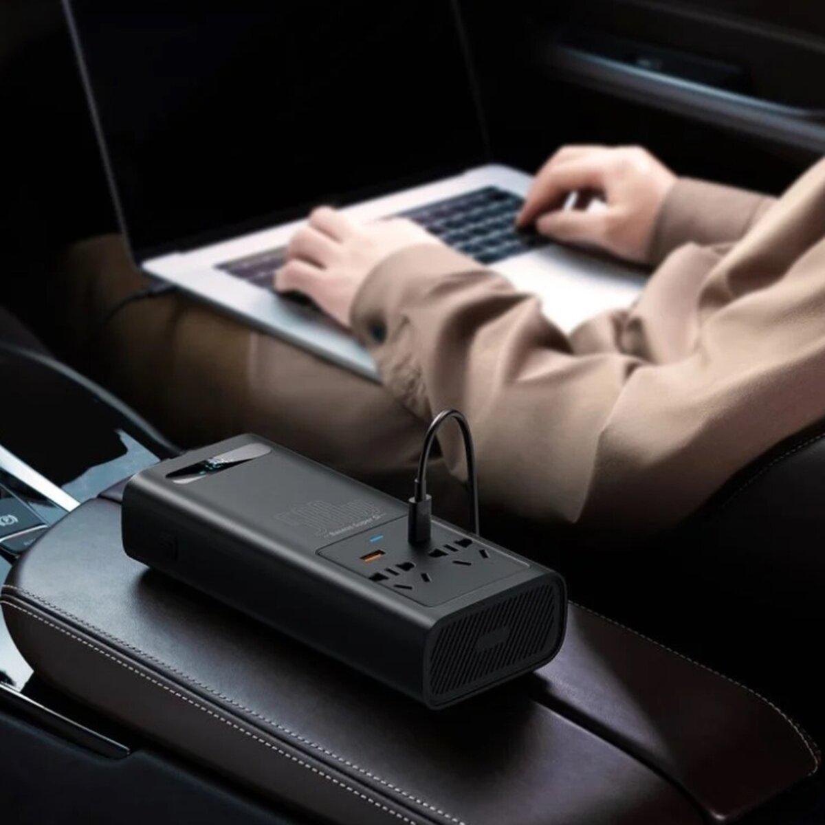 Автомобільний інвертор BASEUS Super Si Power Inverter 500W 220V CN/EU Type-C Black (CGNB000101) - фото 5 Автомобільний інвертор BASEUS Super Si Power Inverter 500W 220V CN/EU Type-C Black (CGNB000101) - фото 5