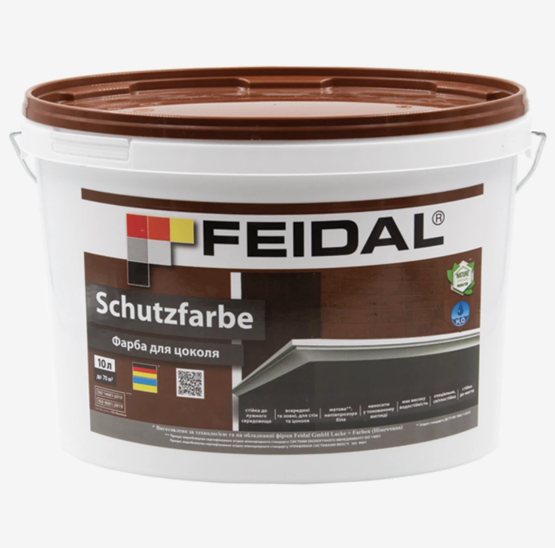 Краска для цоколя Feidal Schutzfarbe бесцветная 10 л (1886455323)