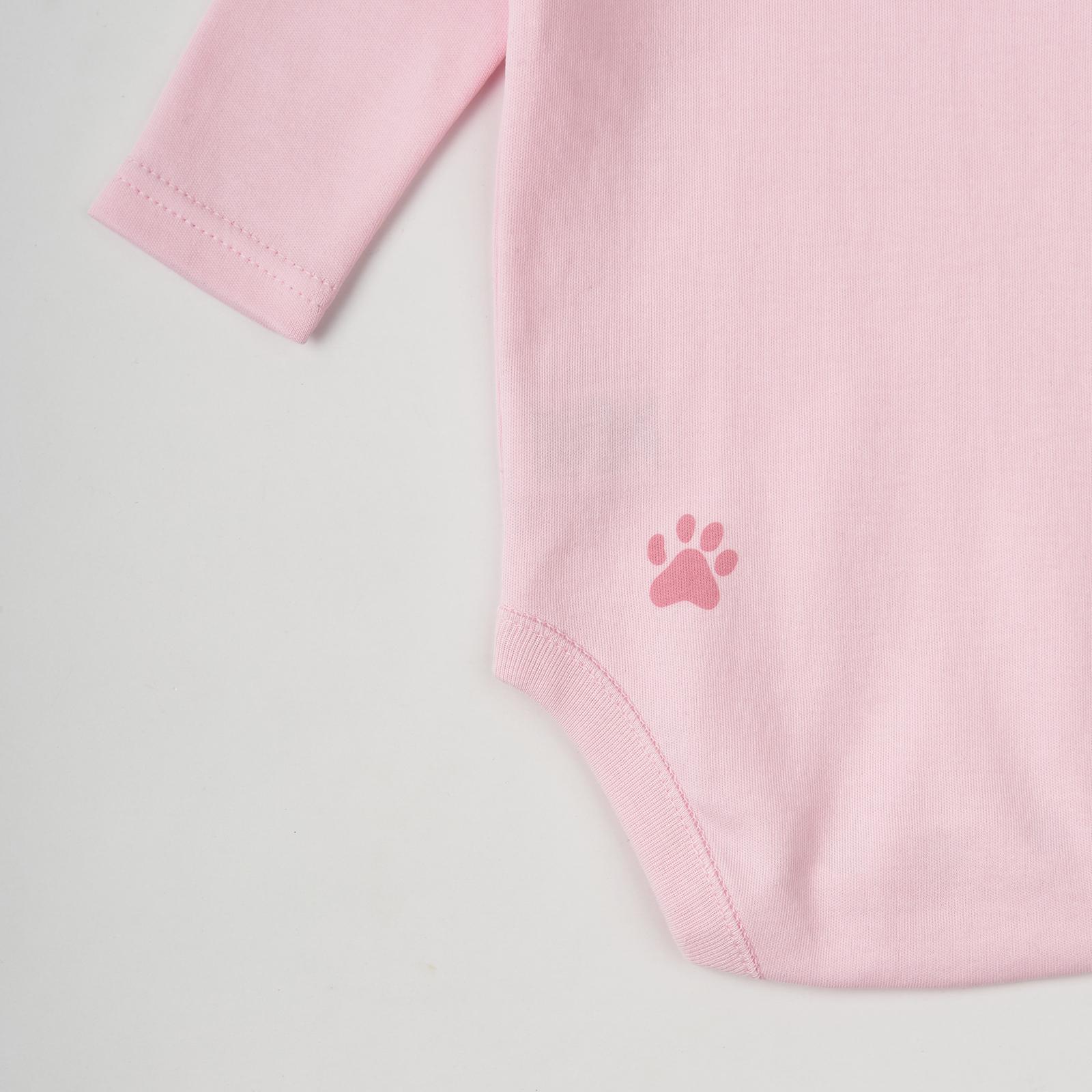 Боди с длинным рукавом Лапка 68-74 см Розовый - фото 4