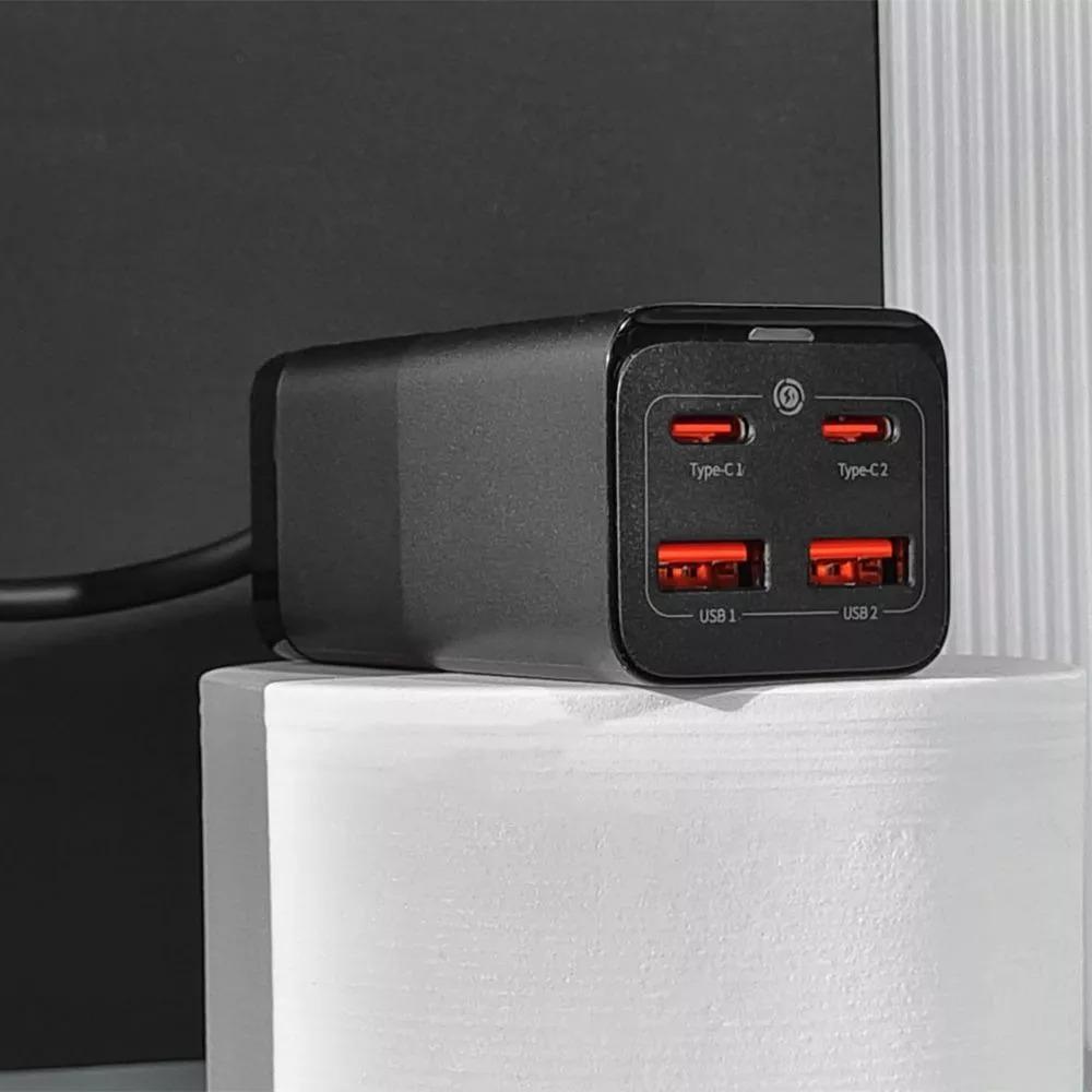 Зарядний пристрій мережевий Baseus GaN3 Pro 100 W 2 Type-C+2 USB - фото 5