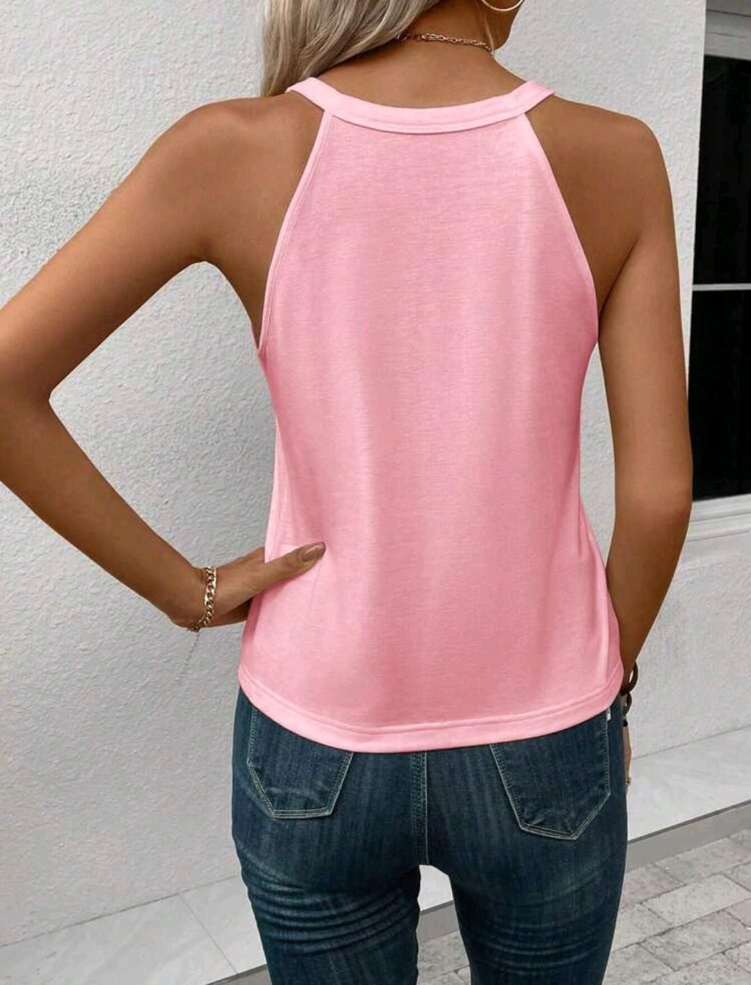 Майка женская Floral Feather Heart Pattern S Розовый (27319201) - фото 4