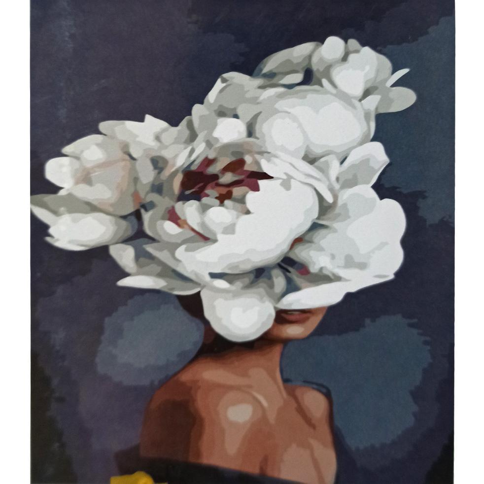 Картина по номерам Strateg Премиум Женщина-цветок 30x40 см (SS-6521)