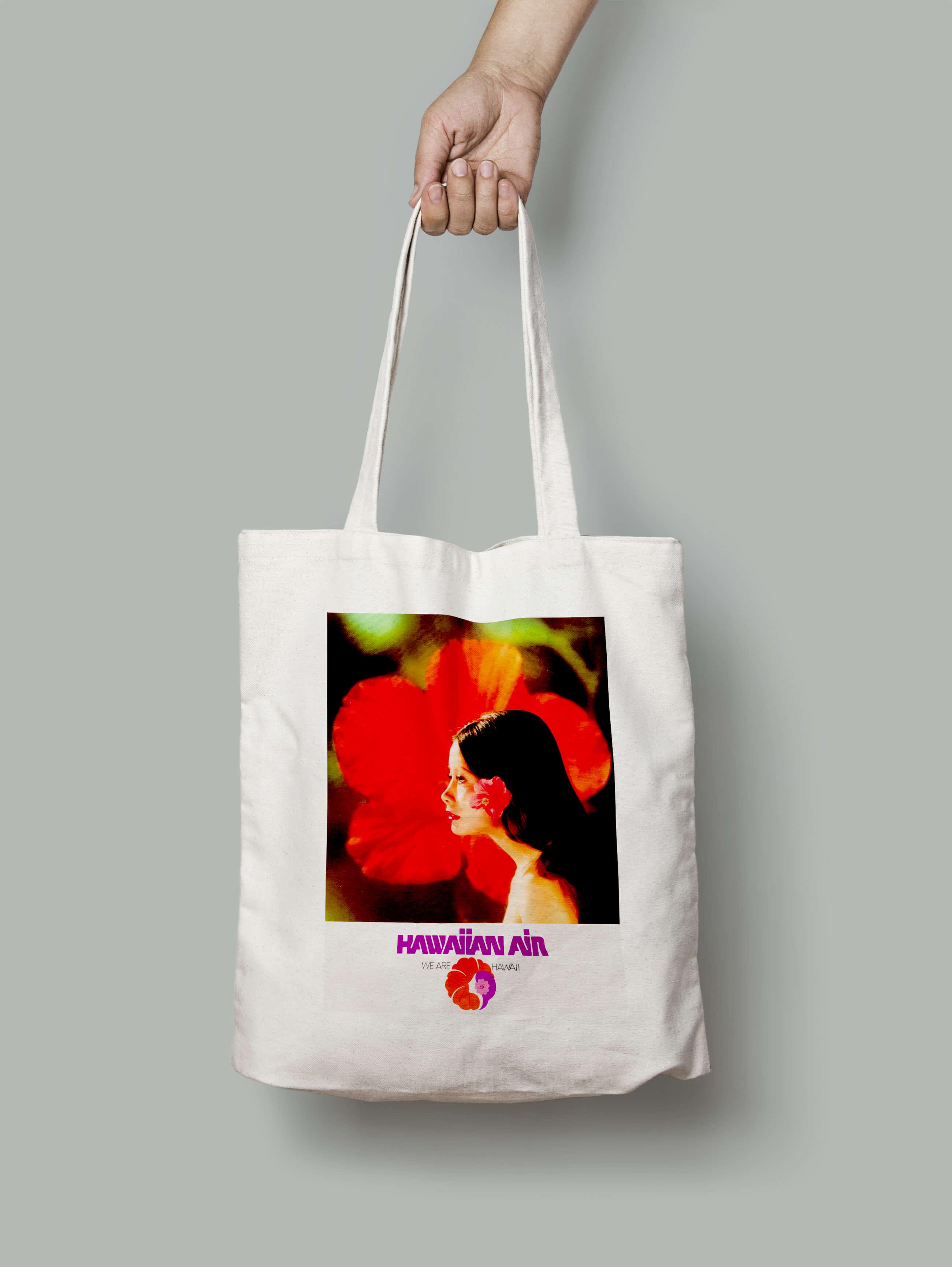 Эко-сумка шопер Гавайи красный цветок