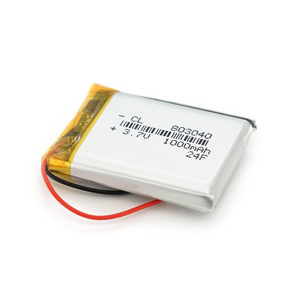 Акумулятор літій-полімерний 3,7В Li-ion 1000 мАг 8х30х40 мм (39287)