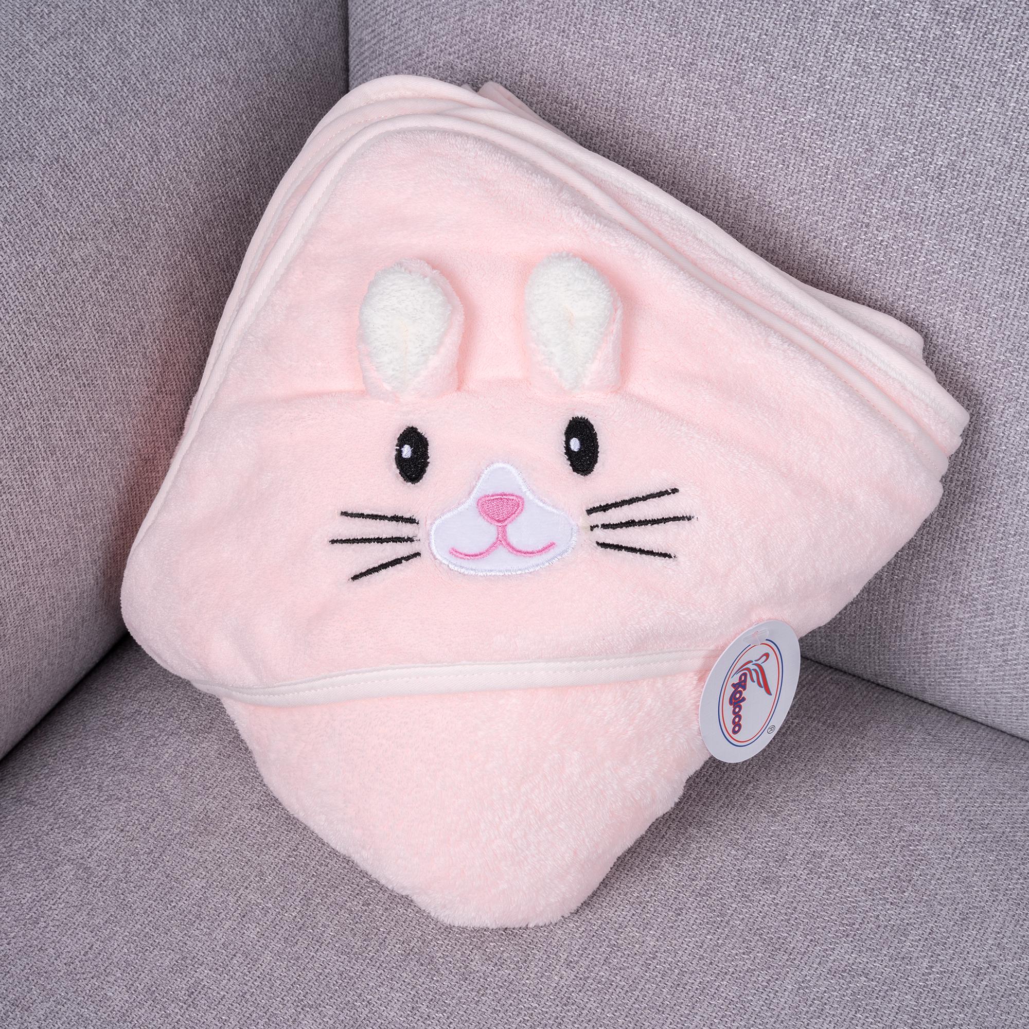 Детский капюшон Koloco Кролик 100x100 см Светло-розовый (86122)