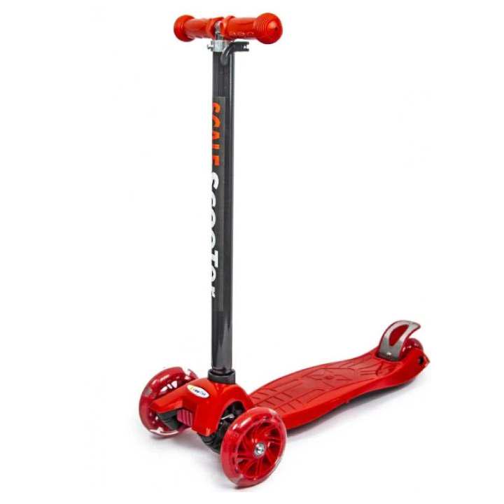 Самокат дитячий Maxi колеса світяться/алюмінієва рама Червоний