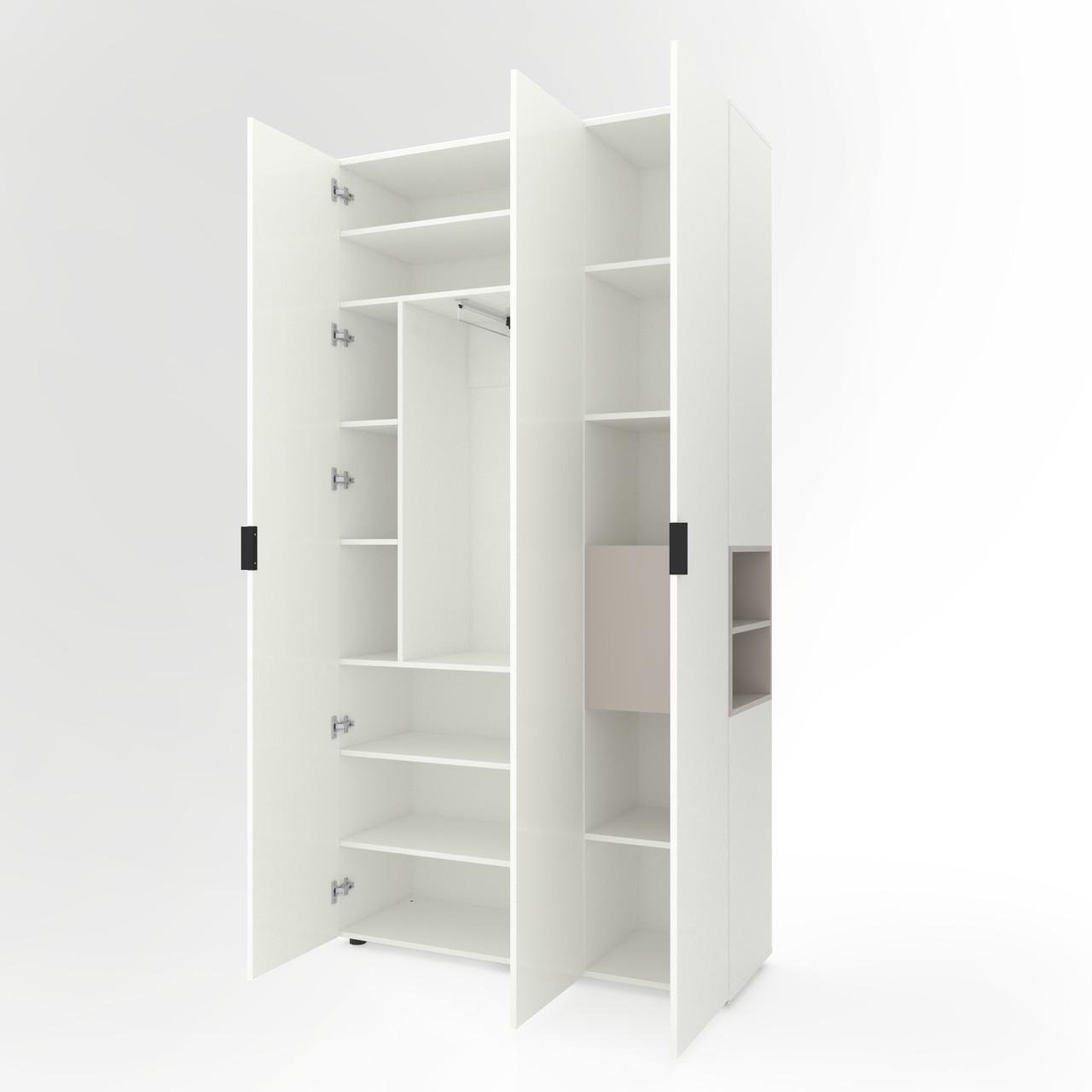 Шафа Metkas Home A015R ЛДСП 1200x420x2300 мм Білий Сніг/Кашемір