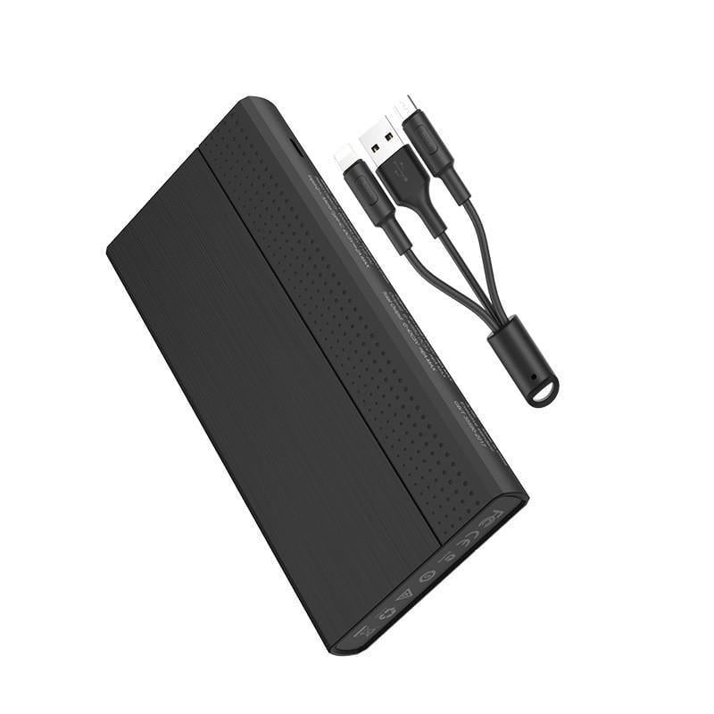 Повербанк Hoco J33 10000 mAh с кабелем в комплекте Черный (2766927116)