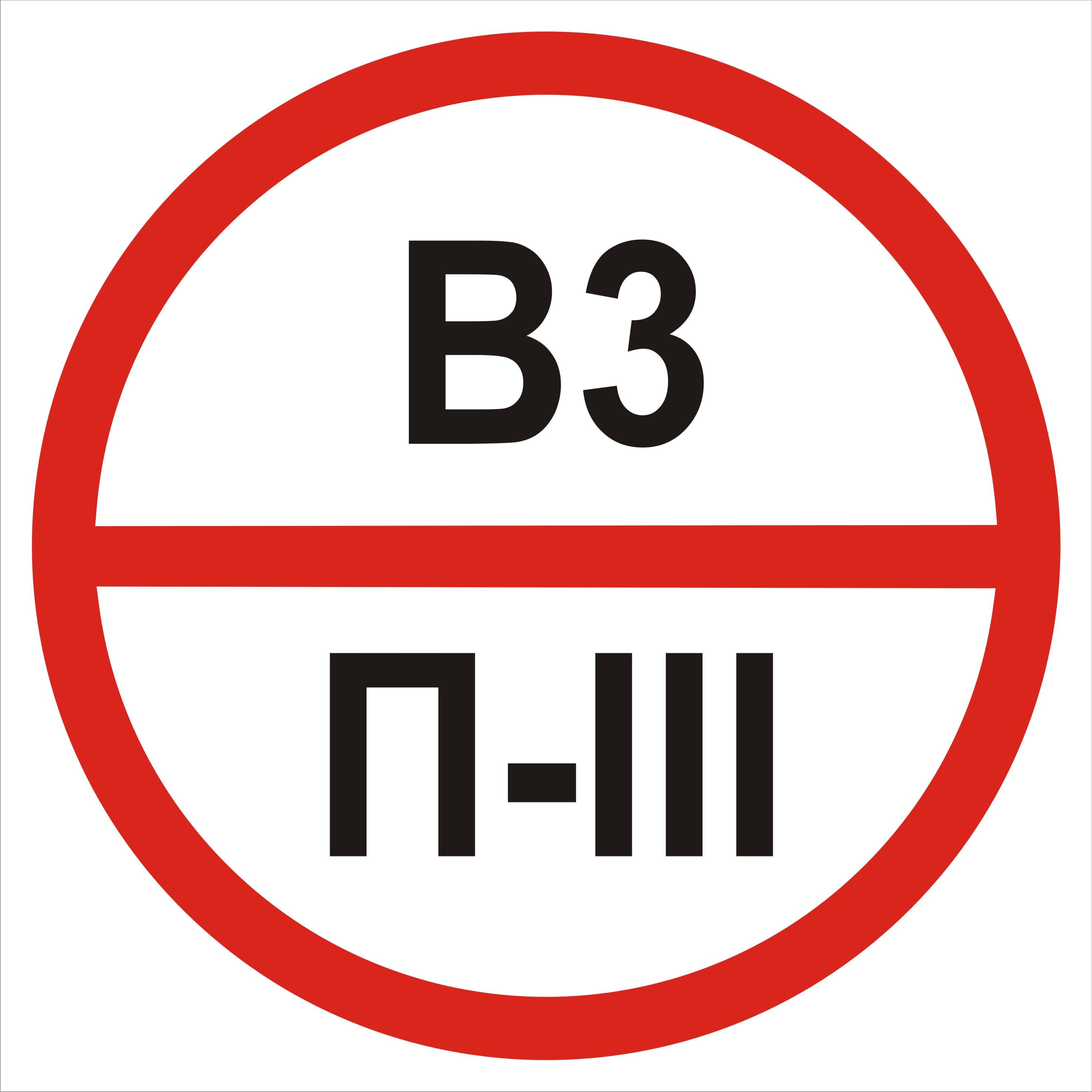 Табличка категорія приміщення В3/П3 20х20 см (00199)