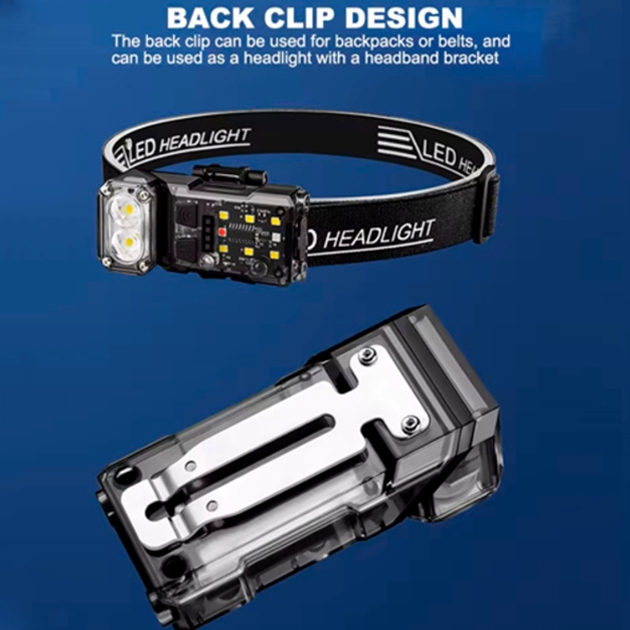 Фонарь светодиодный X-BALOG X52 налобный USB 2LED + 6SMD RGB портативный (23678337) - фото 6 Фонарь светодиодный X-BALOG X52 налобный USB 2LED + 6SMD RGB портативный (23678337) - фото 6