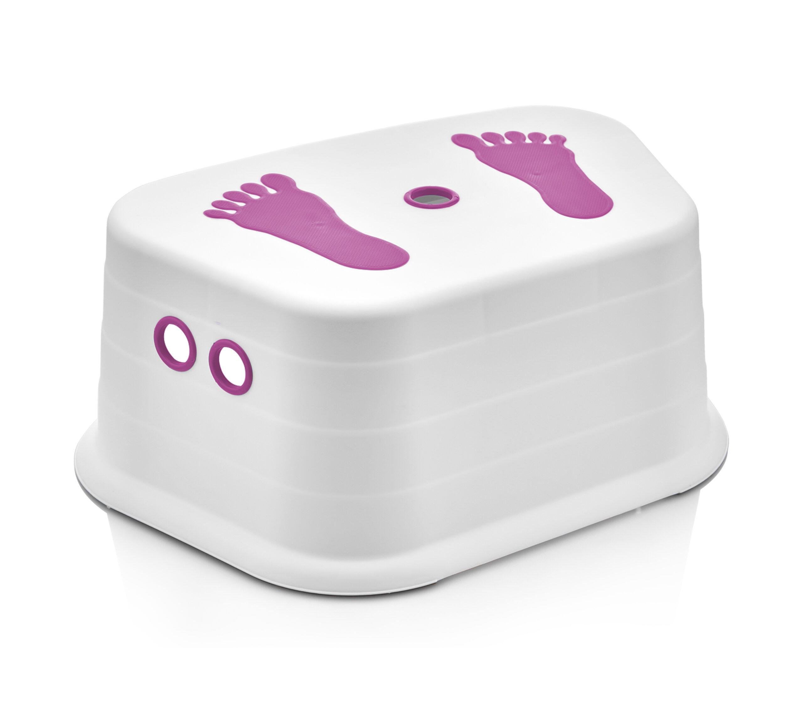 Табурет-подставка детский Белый с малиновым Табурет-подставка детский Белый с малиновым