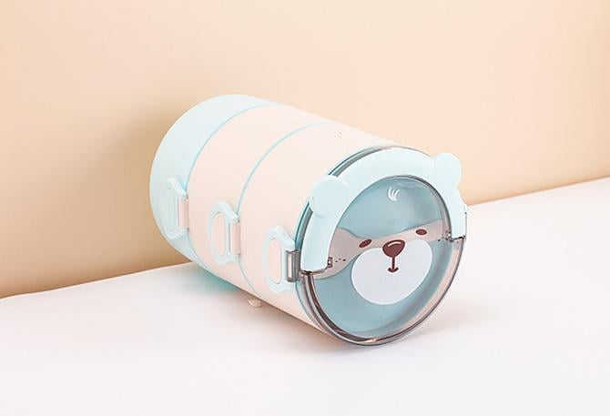 Ланч бокс триярусний харчовий 11071 2400 мл Блакитний (4570720)