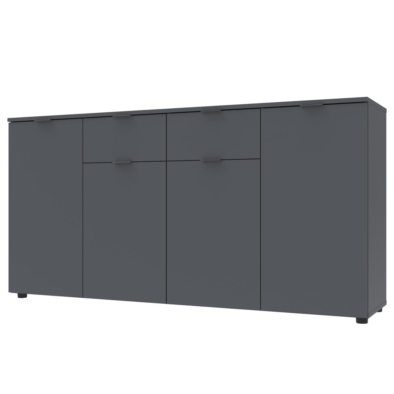 Комод в гостиную Doros Рон 7 160х38х81 см Графитовый (DRS-011305)
