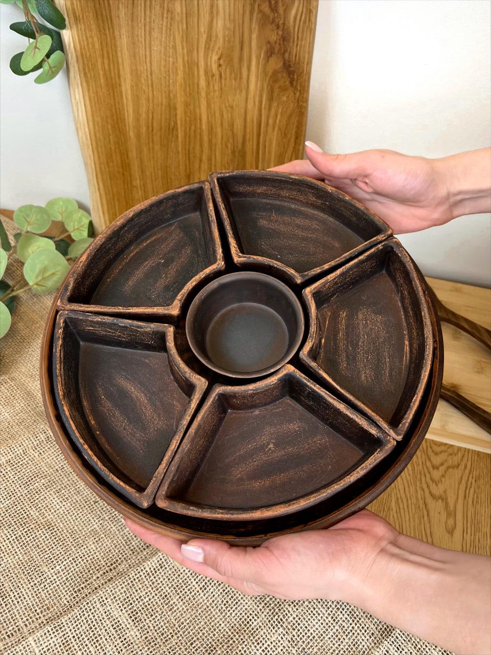 Менажниця керамічна глиняна глака 30 см (3003-43) - фото 3 Менажниця керамічна глиняна глака 30 см (3003-43) - фото 3