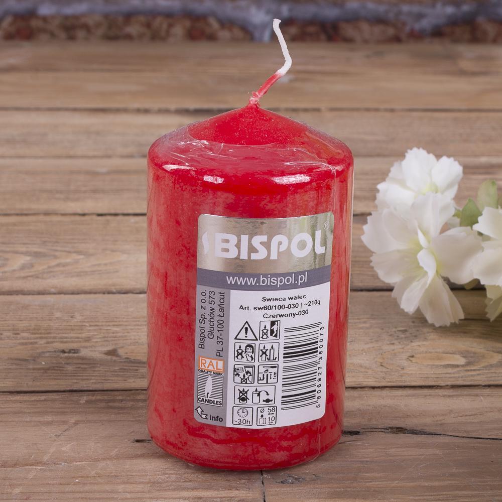 Свеча bispol цилиндрическая 60х100 мм Красный (3652-1) Свеча bispol цилиндрическая 60х100 мм Красный (3652-1)