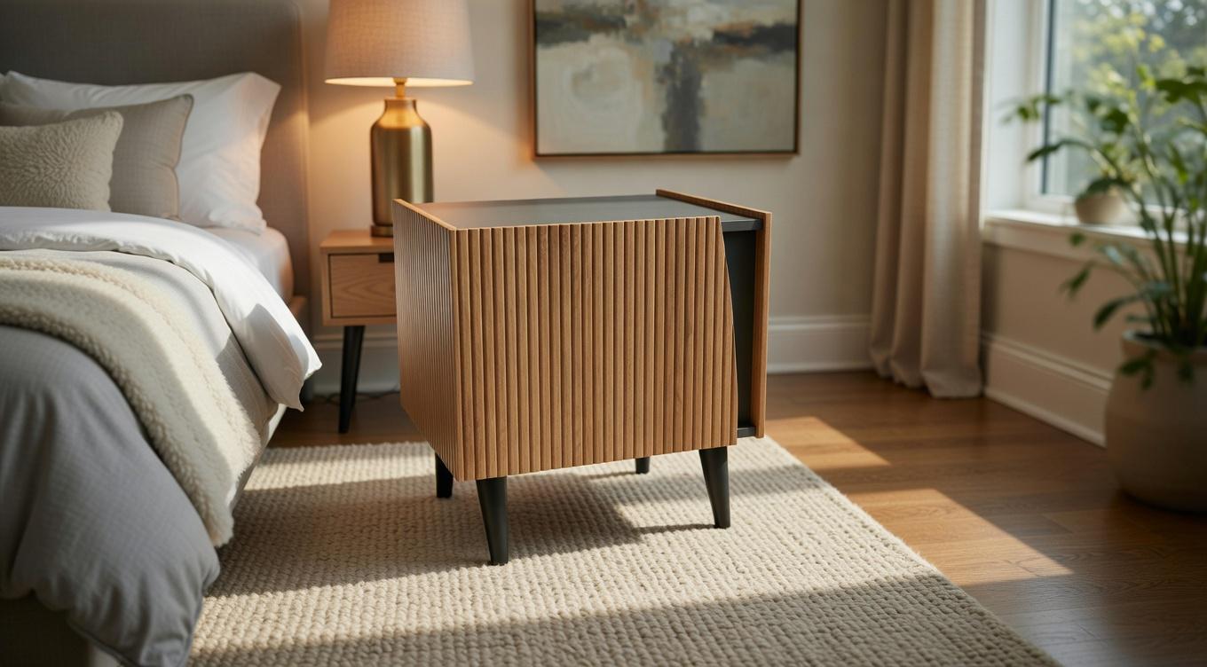 Тумба прикроватная на ножках DOS Серый графит/Канелла Страта (33135440)