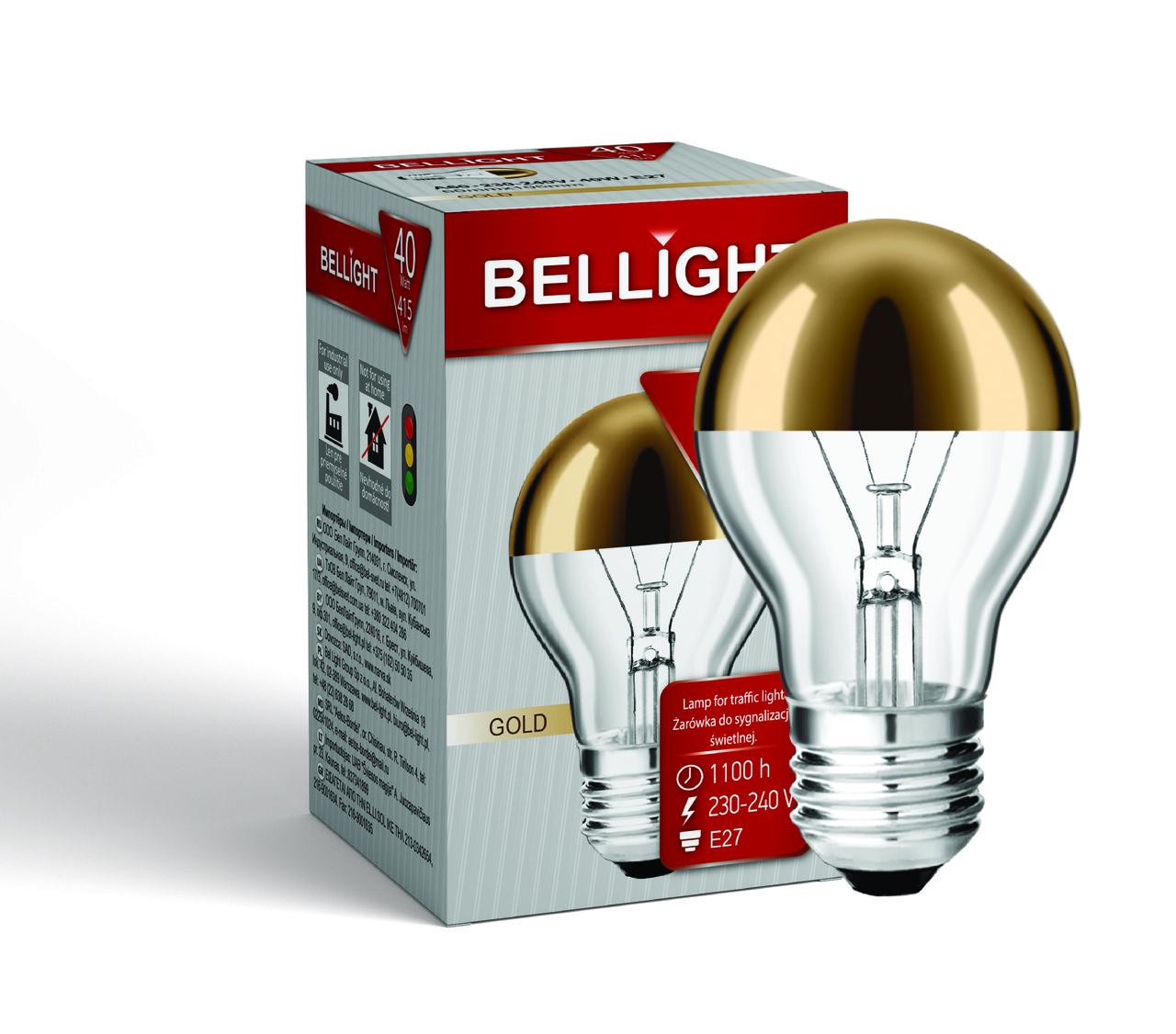 Лампа накаливания Bellight декоративная А60 100W Е27 купол Золотой (2169208154)