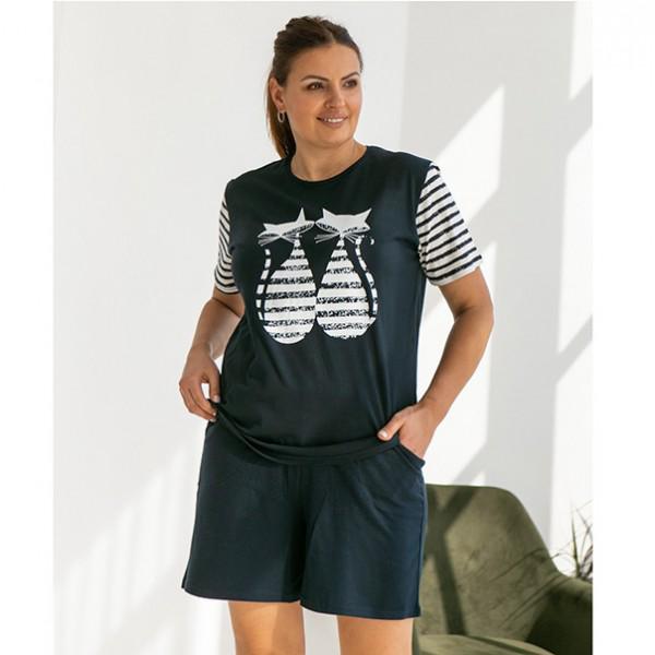 Піжама жіноча бавовняна шорти/футболка 4XL (8745)