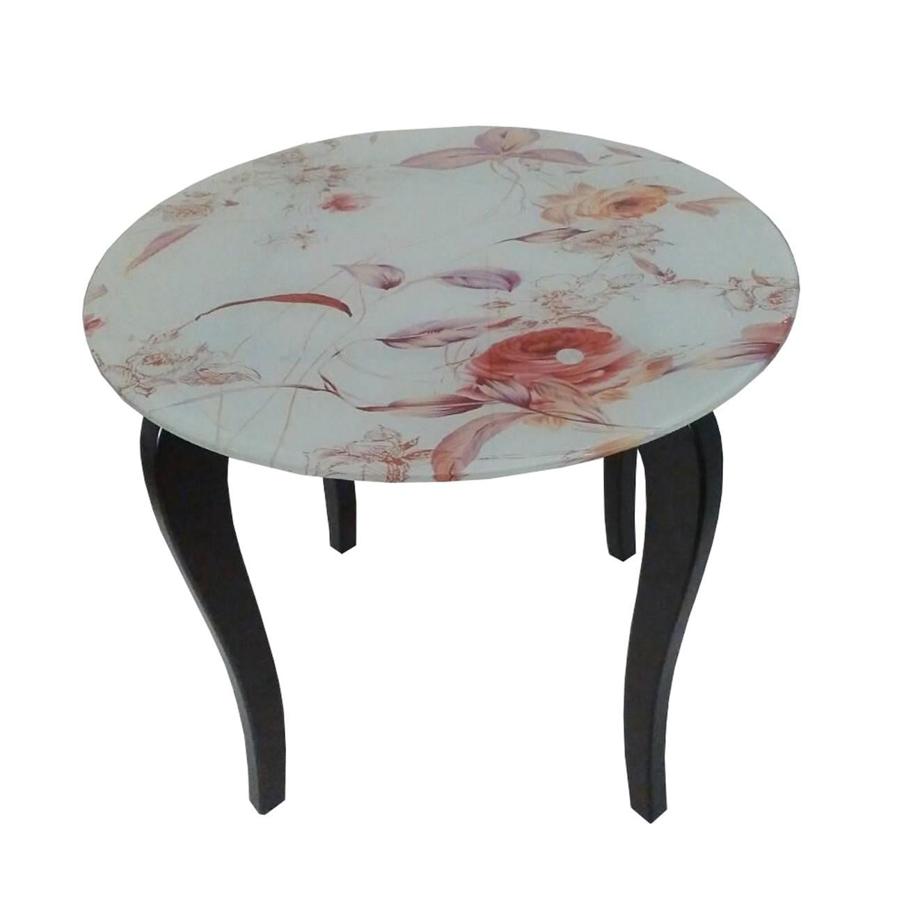 Обеденный стол Glass Antonik Класик-3 900х900х750 мм с фотопечатью №233 Венге (4581023304)