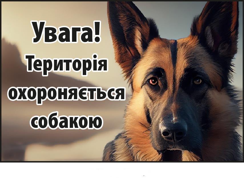 Табличка-предупреждение Овчарка Разноцветная (д-9268)
