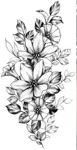 Тату временное водостойкое 3D большое Цветок Лилия BK-035 18х9 см (4419431)