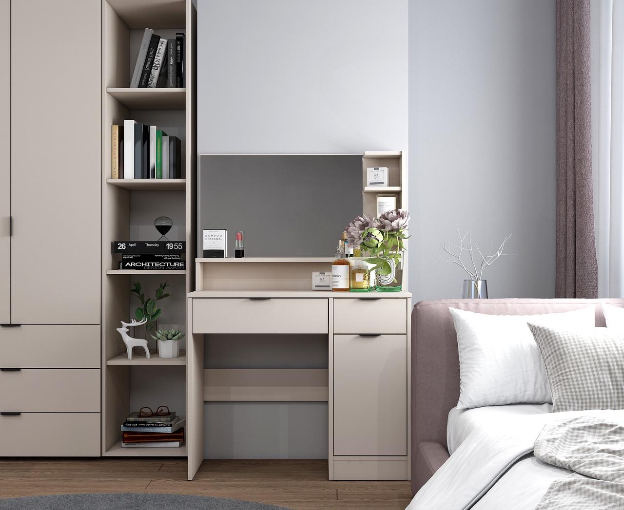 Туалетний столик Doros Естель ДСП 90х38х135 см Кашемір (41516050) - фото 5 Туалетний столик Doros Естель ДСП 90х38х135 см Кашемір (41516050) - фото 5