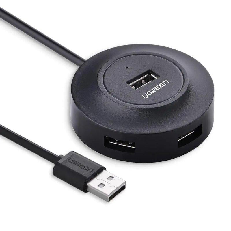 USB-хаб UGREEN USB 2.0 Hub 4 Ports 1 м Black (20777)