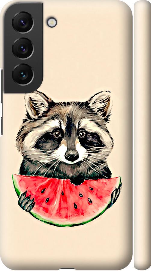 Чехол на Samsung Galaxy S22 Енотик с арбузом (4605m-2494-42517)