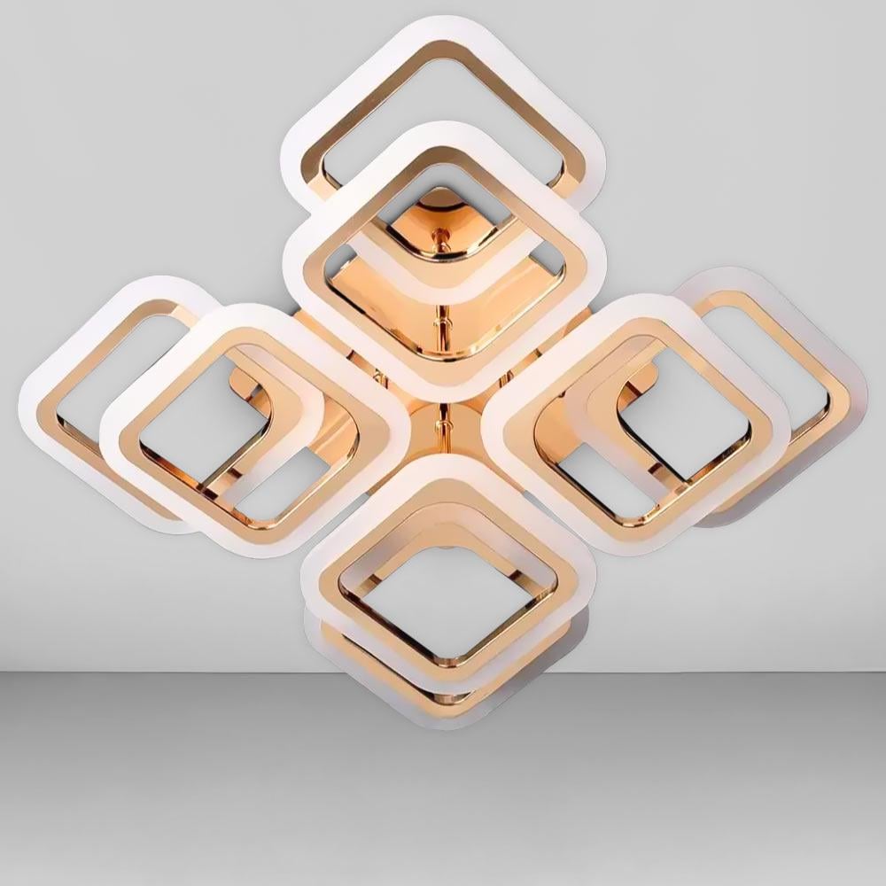 Люстра потолочная светодиодная Light House SL-18185/4+4C FG 144W Dimmer 3000-6000 120х450х450 мм Золотой