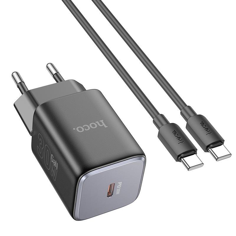 Зарядное устройство сетевое Hoco Type-C to Type-C cable Vista single port charger N43 30 Вт USB-C Черный (609636)