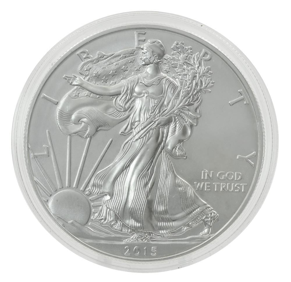 Коллекционная монета США 1 доллар 2015 Серебро UNC Свобода Американский серебряный орел (Ag 999 унция 31,1 г (М21200)