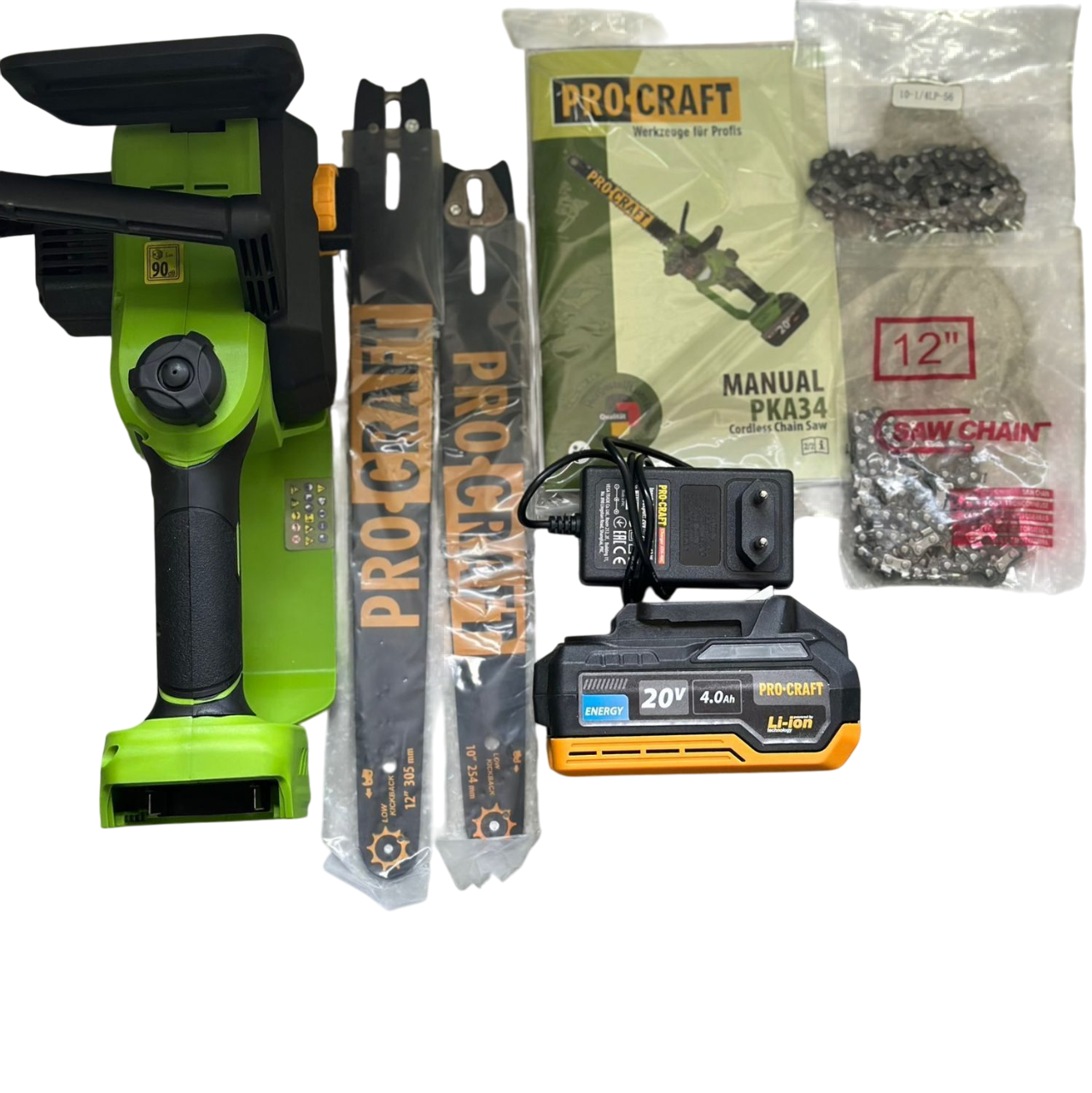 Пила цепная аккумуляторная ProCraft PKA34 с АКБ 4 А·г и зарядным устройством (2663316796) - фото 4 Пила цепная аккумуляторная ProCraft PKA34 с АКБ 4 А·г и зарядным устройством (2663316796) - фото 4
