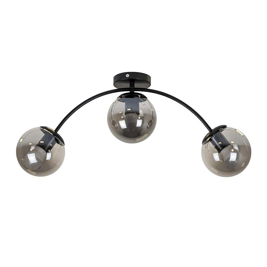 Люстра металлическая Levistella 7529907-3 BK/BK с 3 стеклянными плафонами под лампы Е27 (106-16-LVS4766)