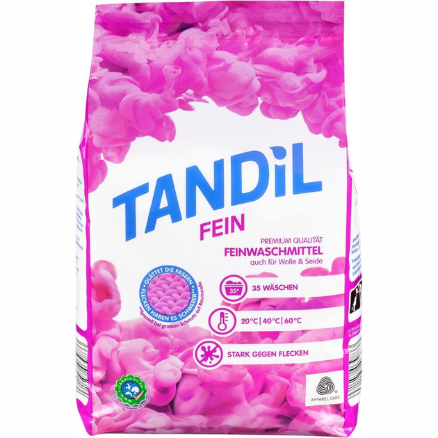 Пральний порошок для кольорових речей та делікатних тканин Tandil Fein з засобом для виведення плям 35 прань 1,75 кг (11064)