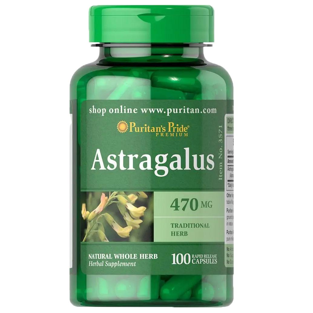 Добавка Puritan's Pride Astragalus 470 мг 100 капсул (#003571)