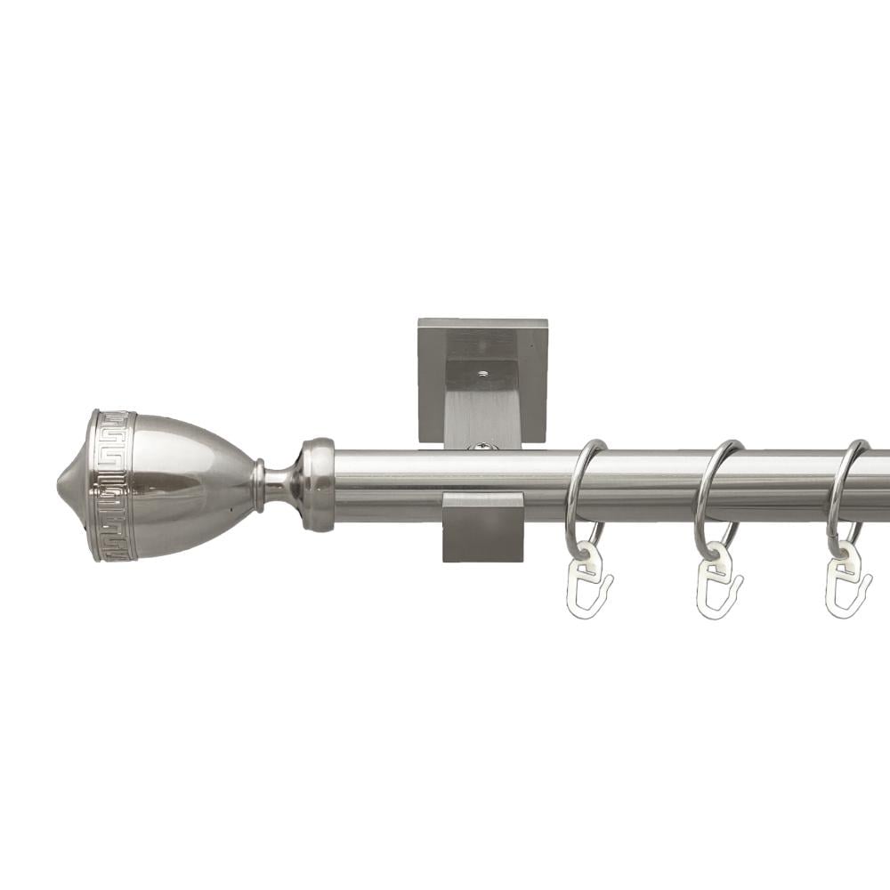 Карниз металлический Orvit Афина однорядная техно/гладкая труба/кольцо металлическое Нержавеющая Сталь 25 мм 160 см (00-00026465)