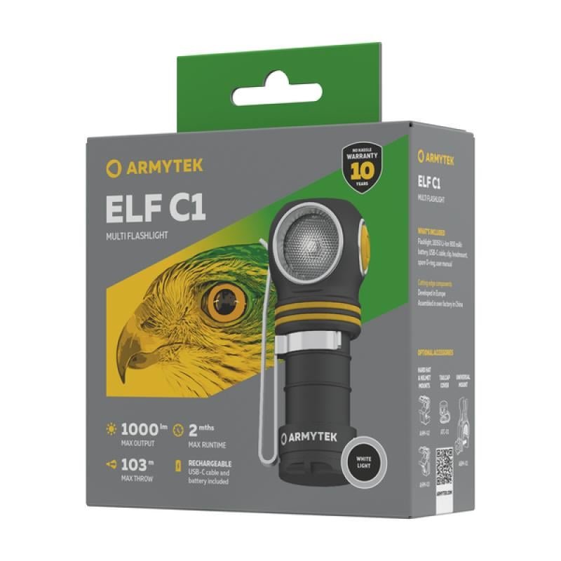 Фонарь налобный Armytek Elf C1 v2.5 USB-C 18350 (23945278) - фото 5 Фонарь налобный Armytek Elf C1 v2.5 USB-C 18350 (23945278) - фото 5