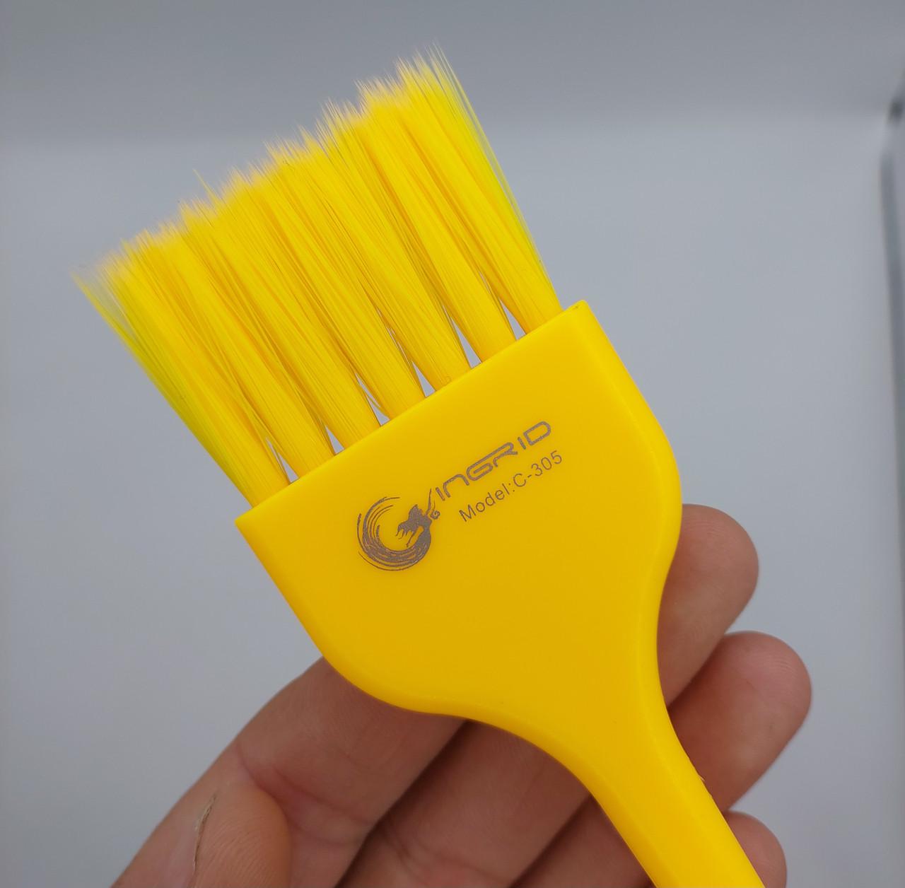 Кисточка для окрашивания волос INGRID C-305 Rainbow моноволокно 46х220 мм L Желтый (1453071407) - фото 3
