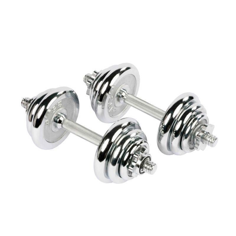 Набор разборных гантелей в кейсе хромированные 20 кг 2 шт. по 10 кг Набор разборных гантелей в кейсе хромированные 20 кг 2 шт. по 10 кг