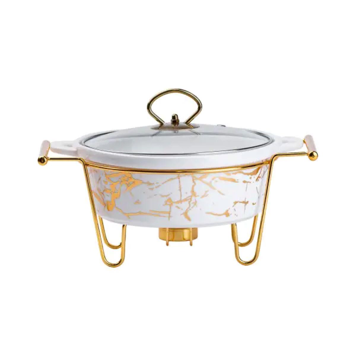 Мармит фарфоровый круглый 1 л с подогревом - фото 2