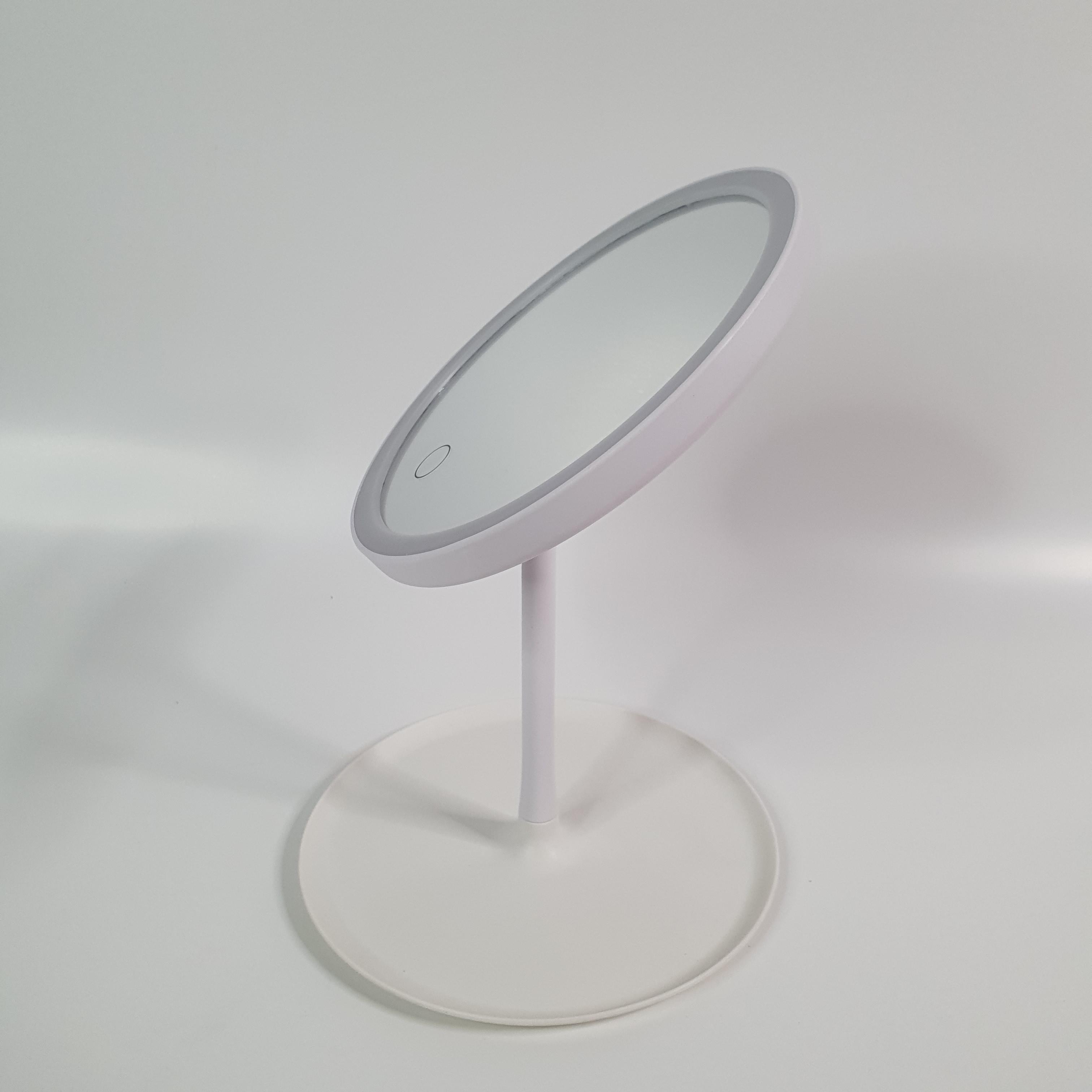 Зеркало косметическое с подсветкой для макияжа от USB круглое настольное LED Белый (AND-1248-White)