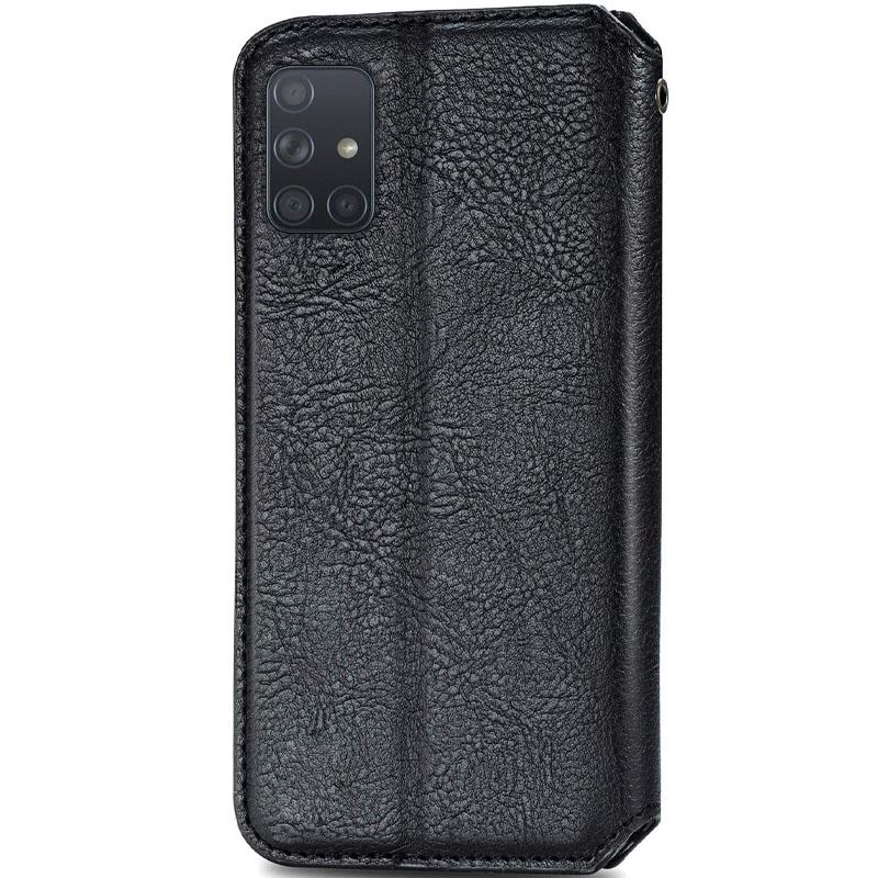 Кожаный чехол книжка GETMAN Cubic (PU) для Samsung Galaxy A51 Черный - фото 2