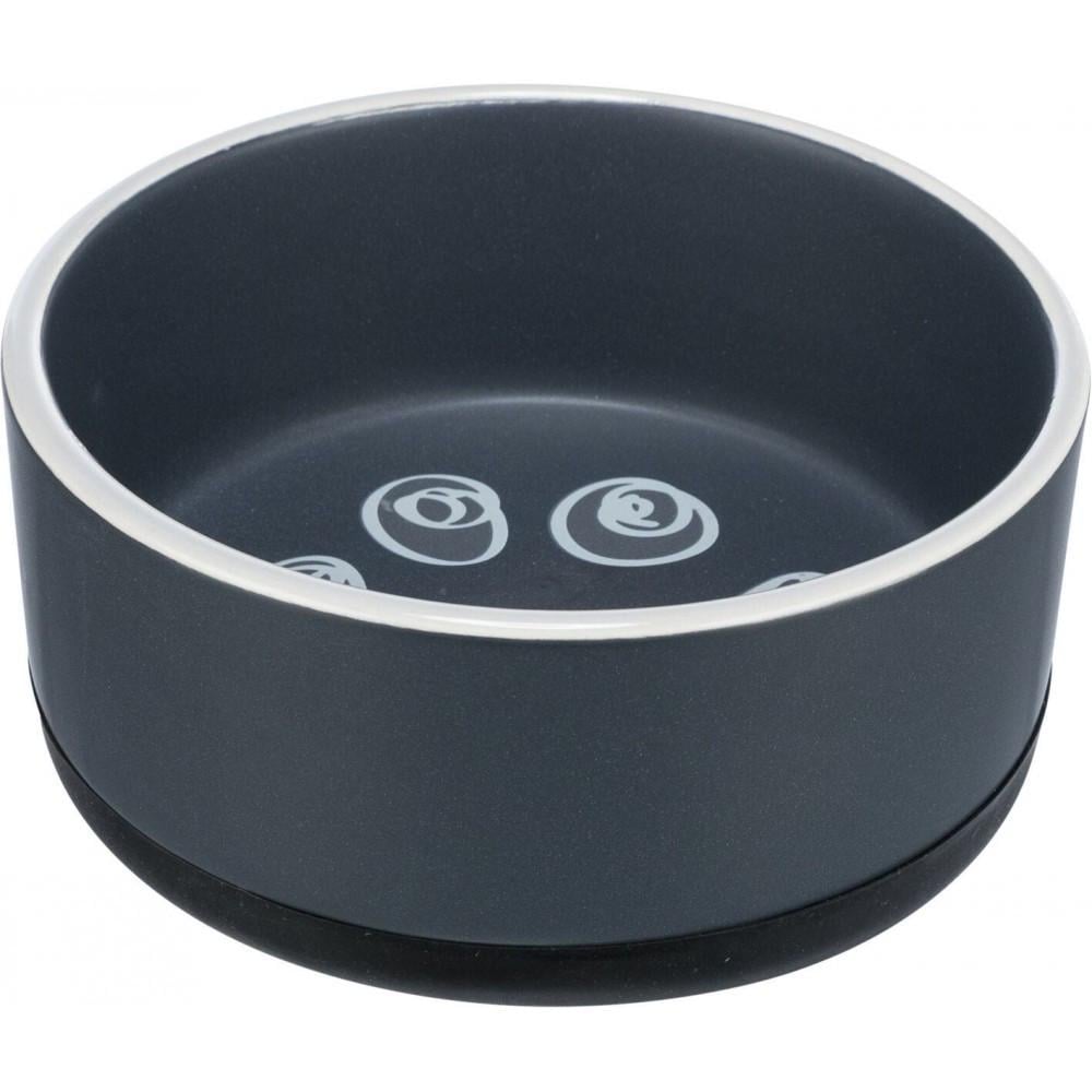 Миска Trixie для собак Jimmy с лапкой на резиновой основе керамическая 750 мл 16 см Черно-белый (4011905247786)