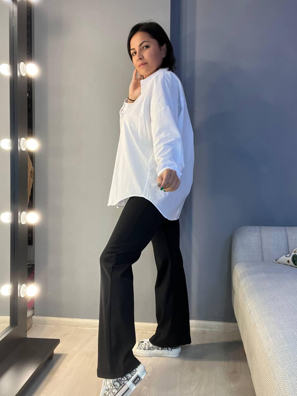 Лосини жіночі INCEBELLI 4188 кльош рубчик широкий пояс L Чорний (1309) - фото 5