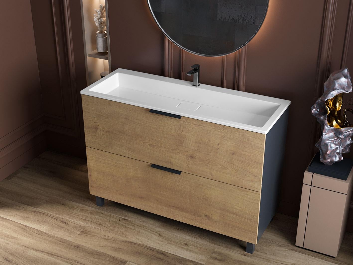 Тумба Status Hartia 120 Дуб з умивальником Aria Low 120 (13712)