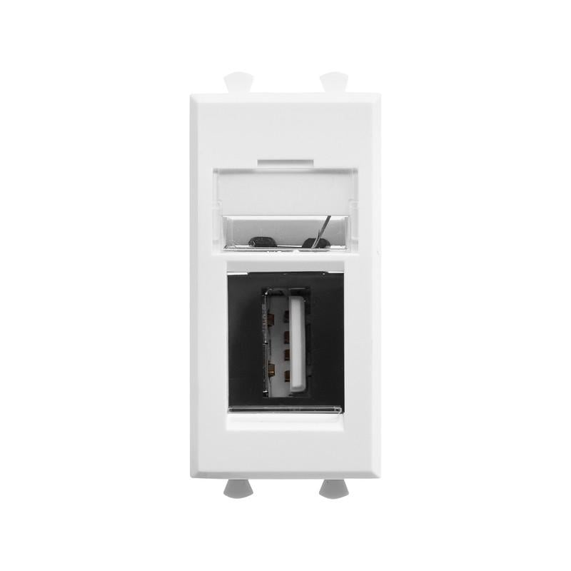 Розетка ДКС Avanti USB 2,1А 5В Hiperline 1 модуль Белый (4400401)