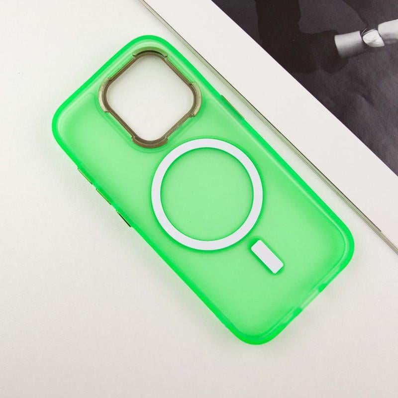 Протиударний Чохол TPU+PC Lily with MagSafe для Apple iPhone 13 Pro (6.1") Neon Green - фото 4