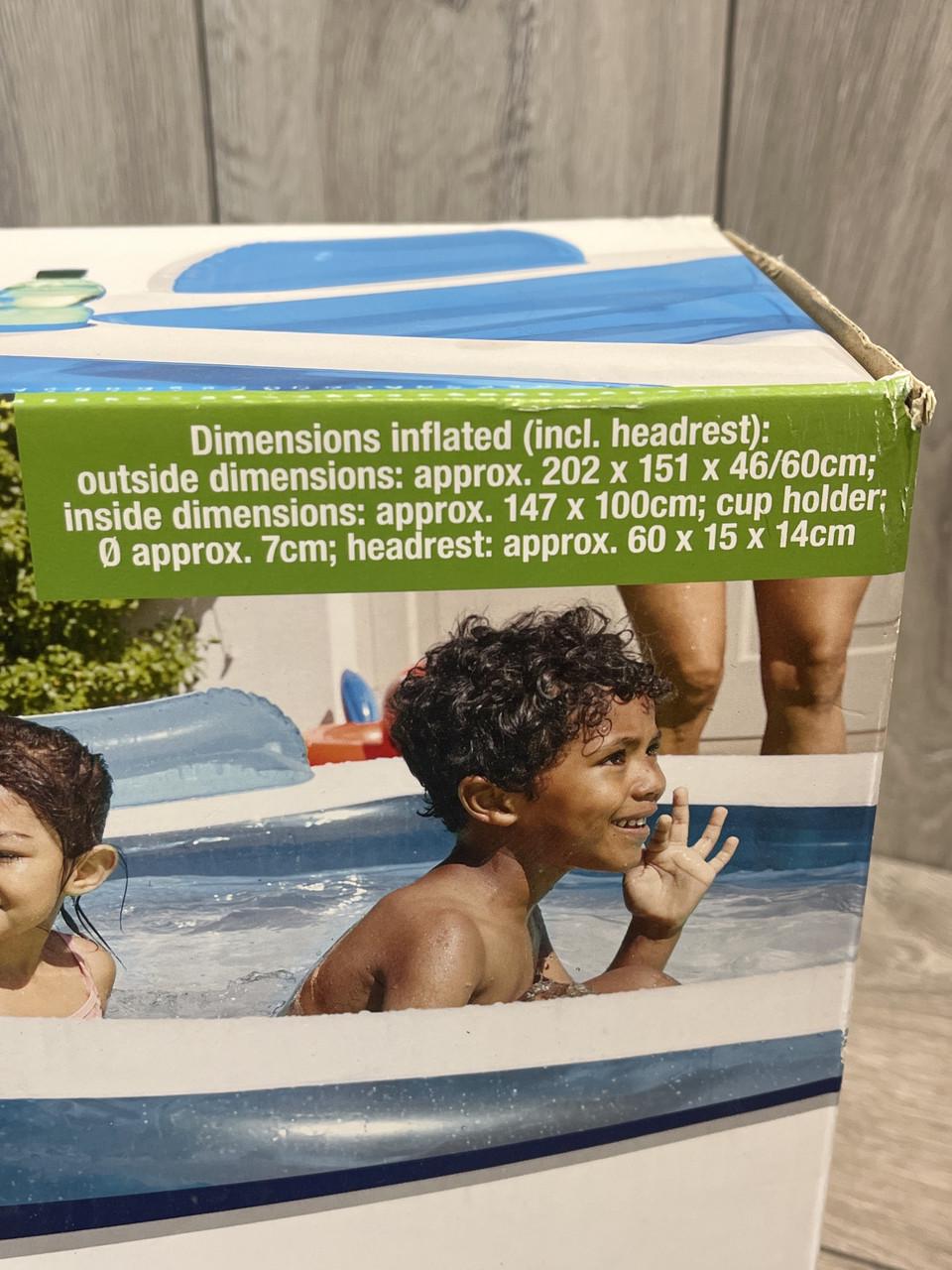 Басейн дитячий Crivit Paddling Pool з підголівником 202х151х46 см - фото 3